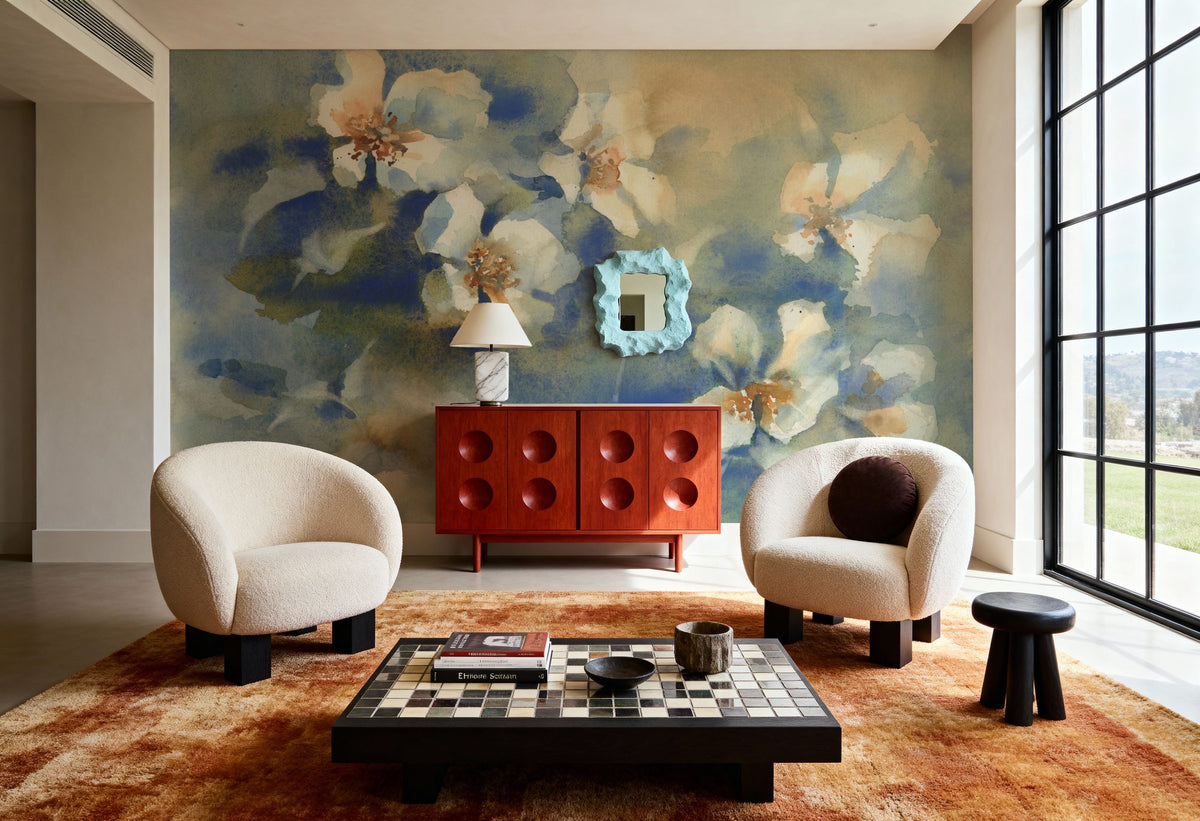 Whisper Bloom Mural Wallpaper - Neutral Tone - room preview 04