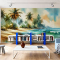 Exotic Tropical Sunny Beach Mural Wallpaper - room preview 04