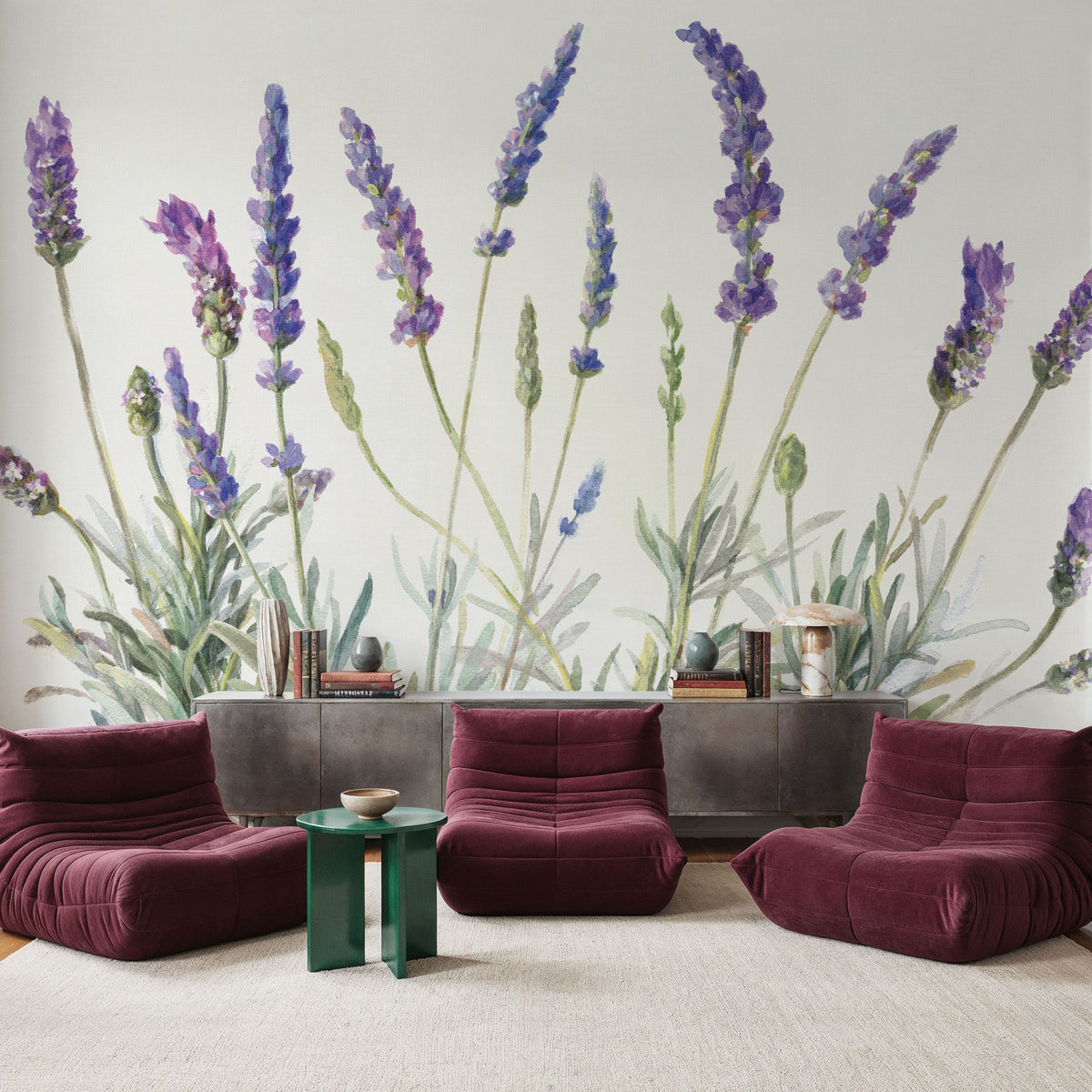 Lavender Line Mural Wallpaper - room preview 04