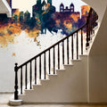 Wintherthur Switzerland Skyline Blue & Bronze Mural Wallpaper - room preview 04