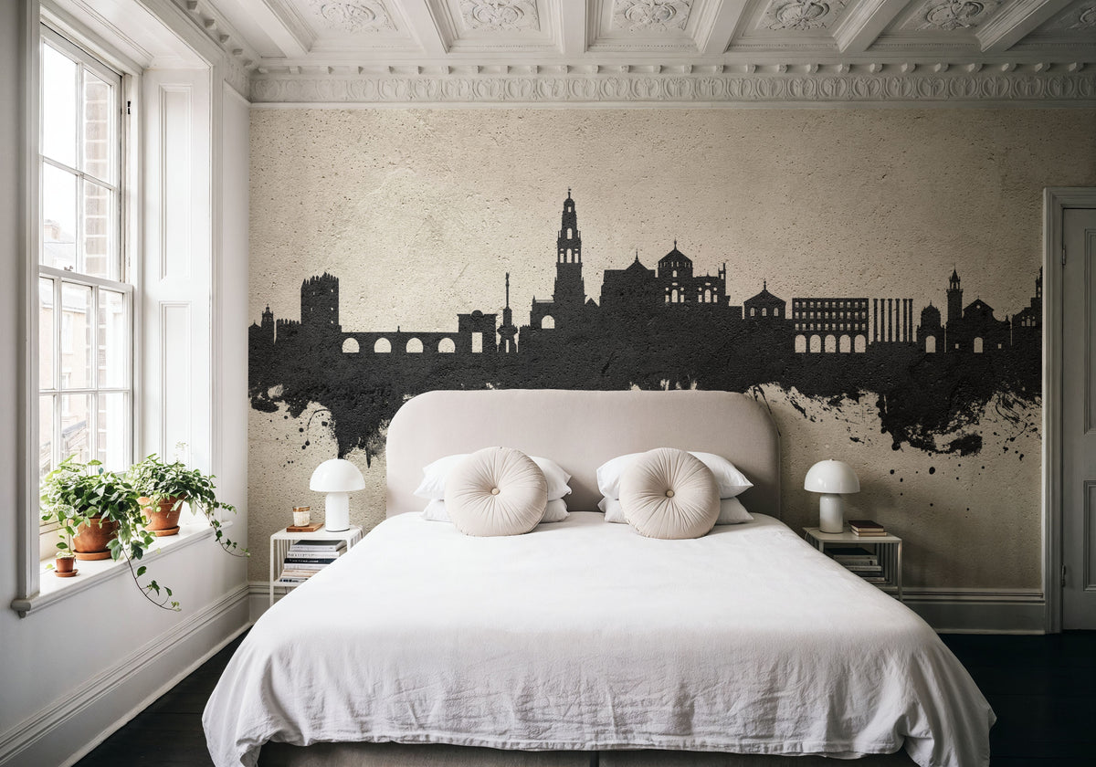 Córdoba Spain Skyline Concrete Mural Wallpaper - room preview 04