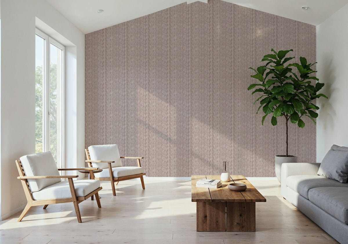 Faux Cloth Texture, Plum Mural Wallpaper - room preview 04
