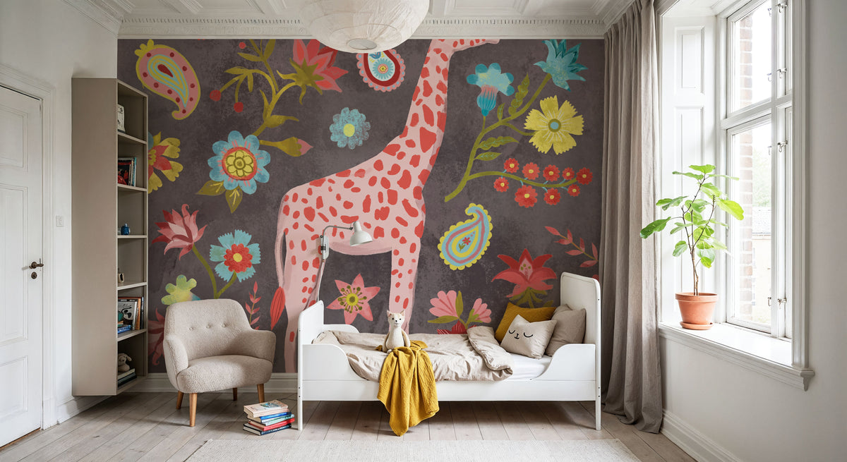 Giraffe of the Jungle Mural Wallpaper - room preview 04