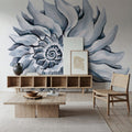 Coastal Imperial Shell Navy Mural Wallpaper - room preview 04