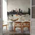 Liege Belgium Skyline Concrete Mural Wallpaper - room preview 04