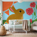 Retro Spring Bunny Mural Wallpaper - room preview 04