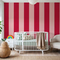 Circus Stripes, Red & Pink Mural Wallpaper - room preview 04