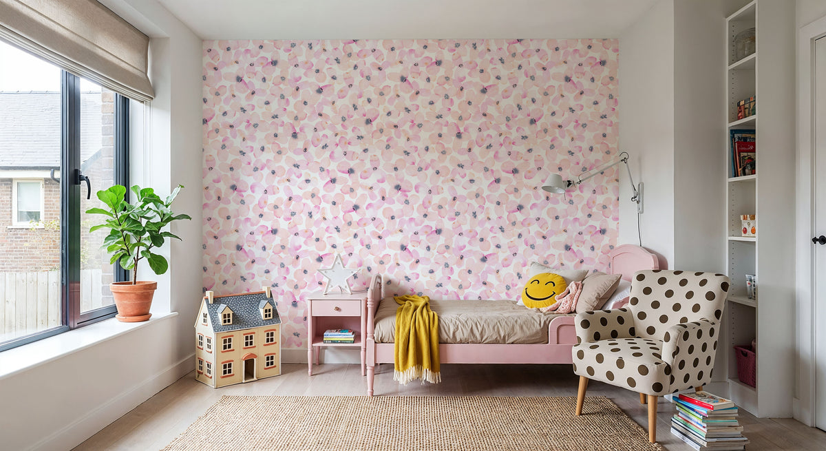 Painted Cherry Blossoms Mural Wallpaper - room preview 04