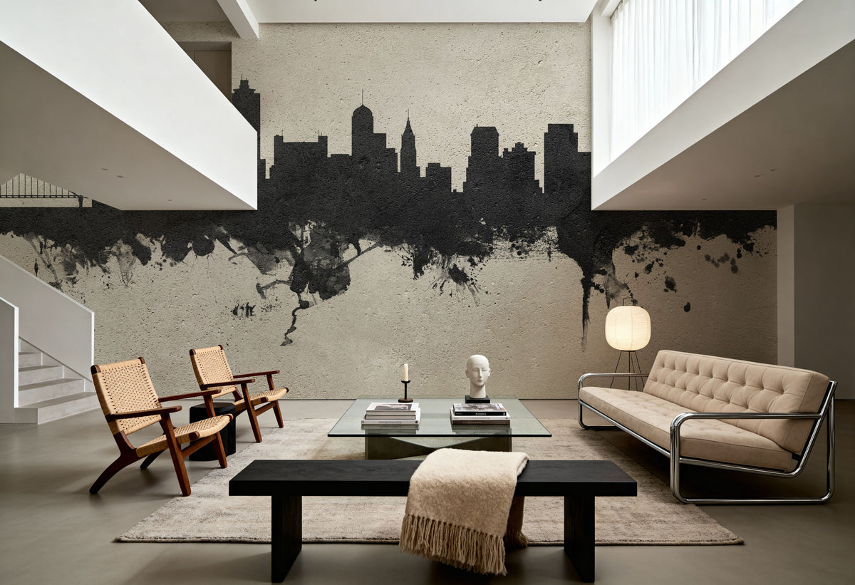 Memphis Tennessee Skyline Concrete Mural Wallpaper - room preview 04