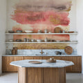 Desert Blooms Abstract I on White Mural Wallpaper - room preview 04