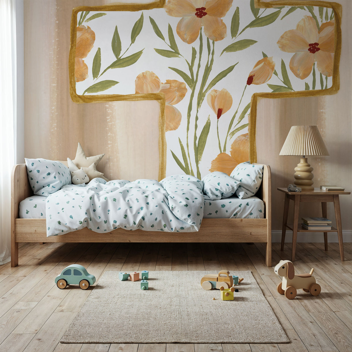 Floral Cross I Mural Wallpaper - room preview 04