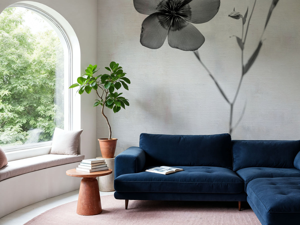 Wonderful Wildflowers XIV Neutral Mural Wallpaper - room preview 04