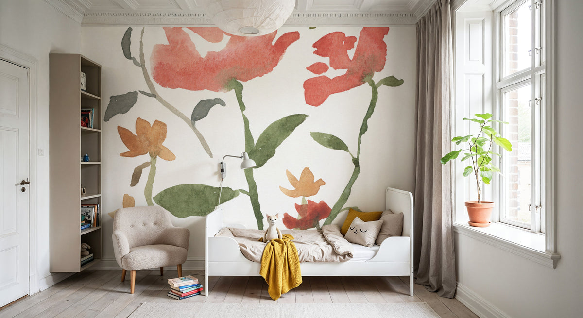 Pretty Blooms II Mural Wallpaper - Light Tone - room preview 04