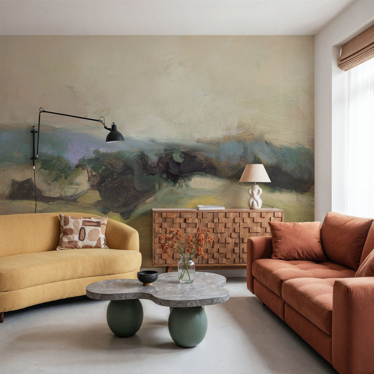 Valley View Mural Wallpaper - Warm Tone - room preview 04