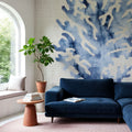 Shibori Coral III on Linen Mural Wallpaper - room preview 04