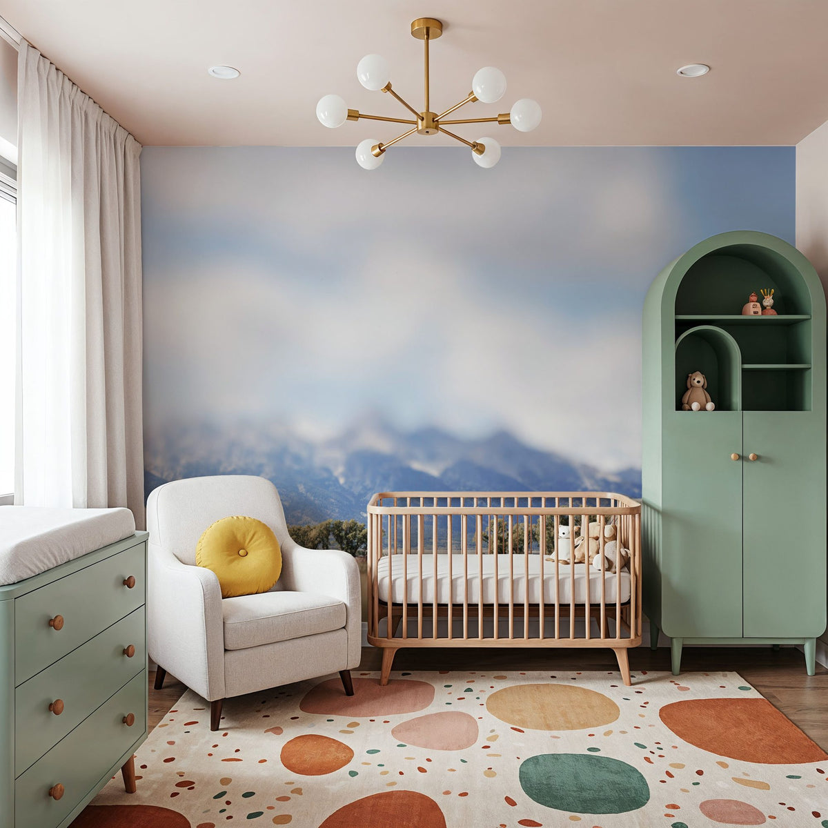 Mountain Bed Mural Wallpaper - room preview 04