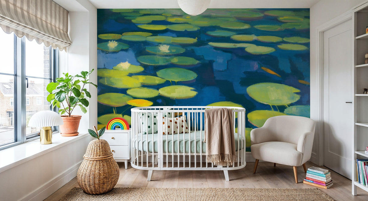 Lily Pond with Koi Mural Wallpaper - room preview 04