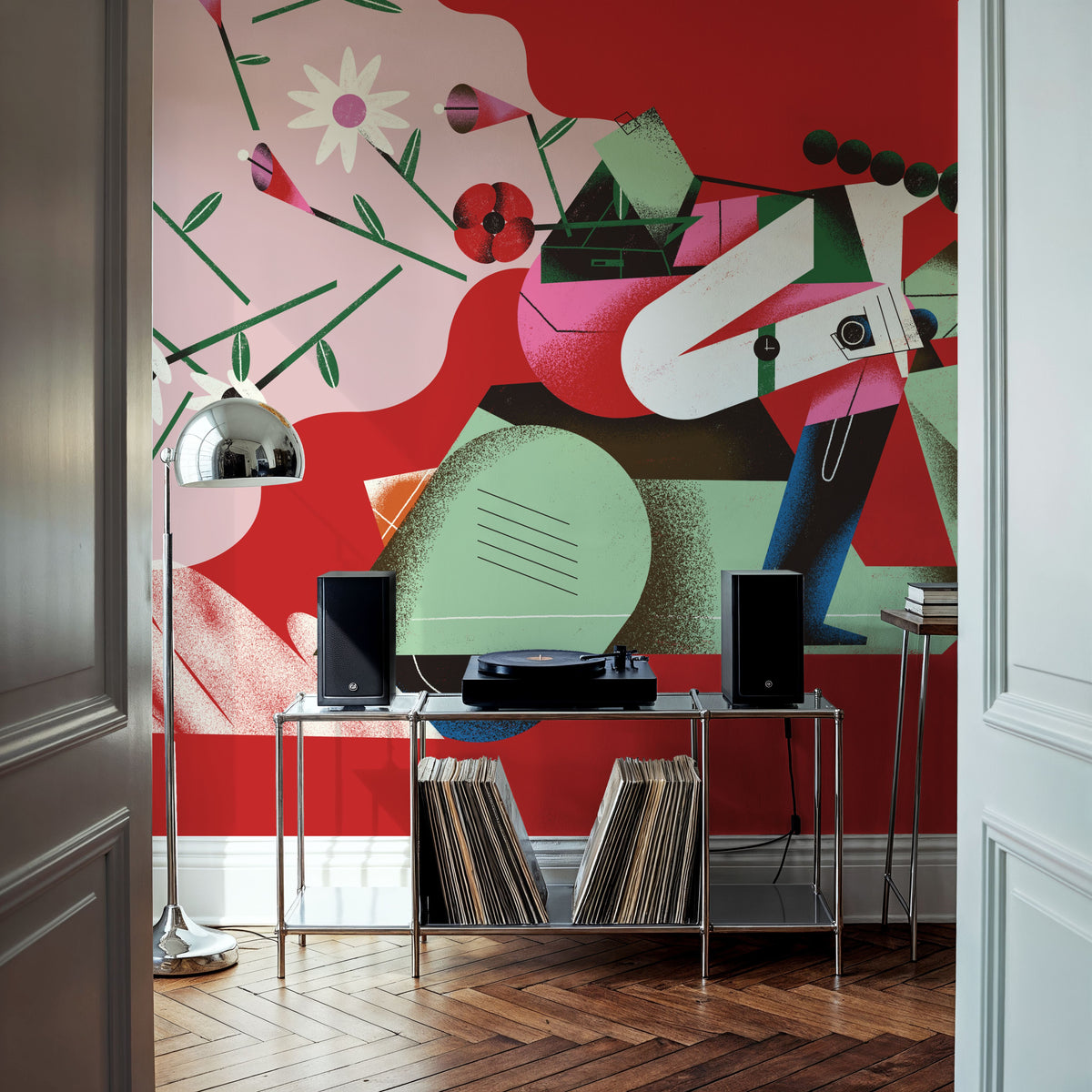 Motorcycle Blossom Mural Wallpaper - room preview 04