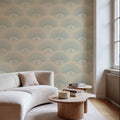 Art Deco Eye, Sky Blue Mural Wallpaper - room preview 04