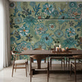 Teal Botanicals Mural Wallpaper - room preview 04