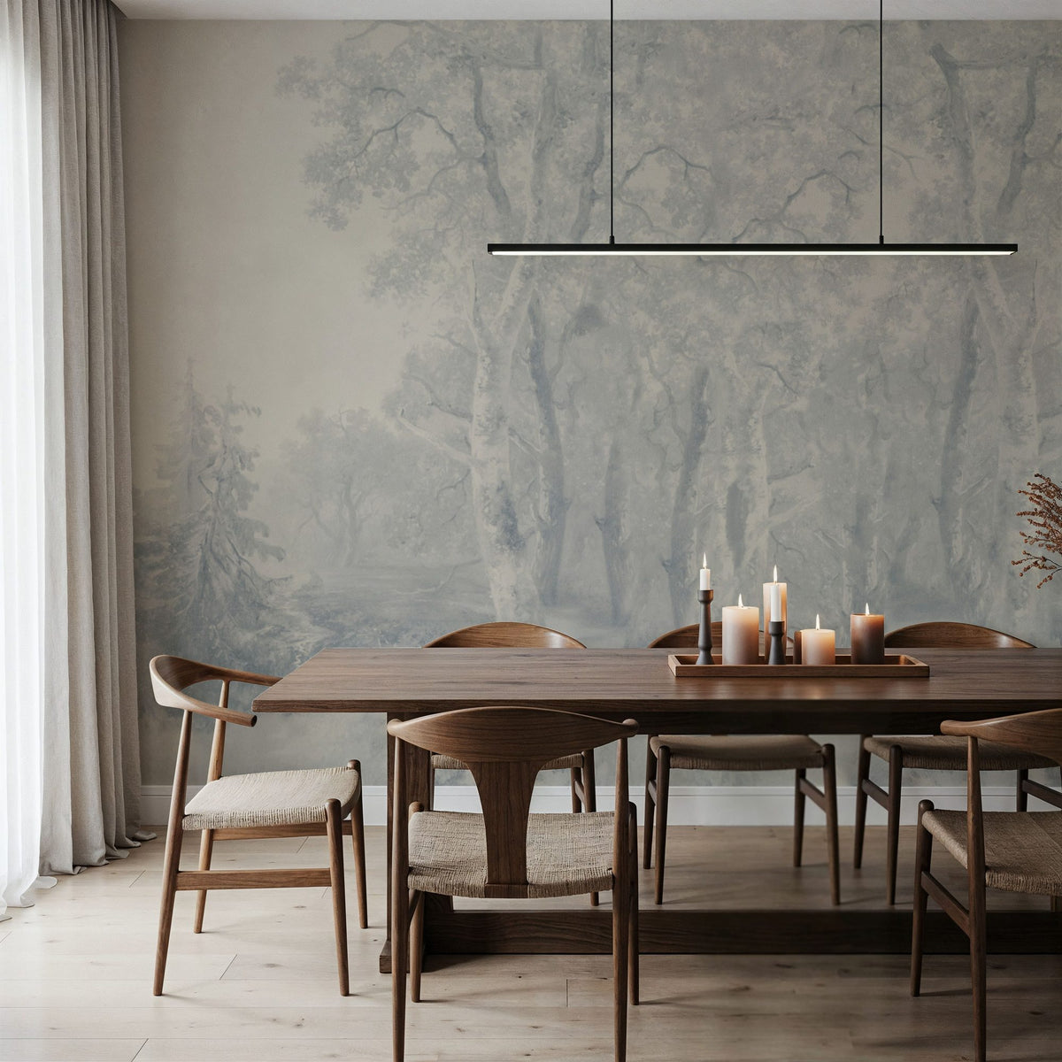 Forest Immersion Pale Blue Mural Wallpaper - room preview 04