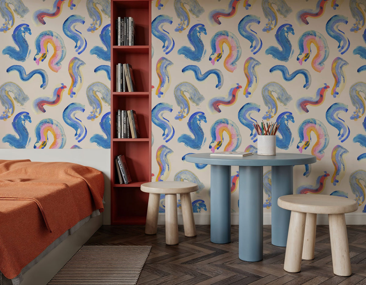 Curly Rainbows Mural Wallpaper - room preview 04