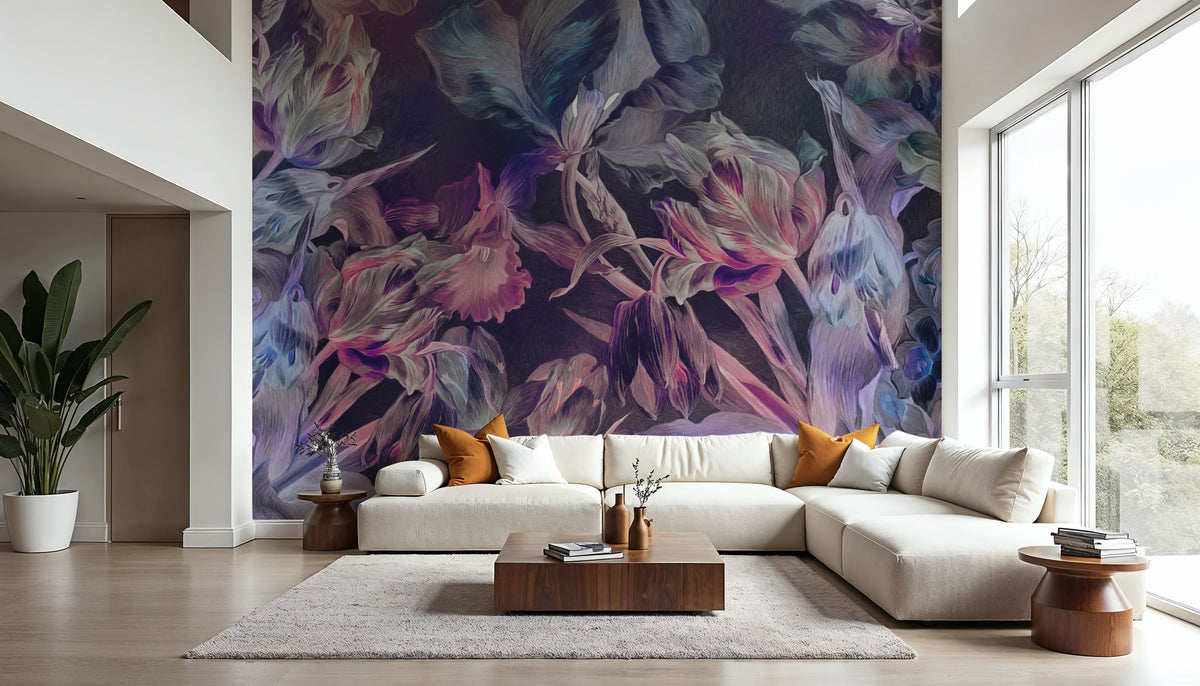 Tulips Feast, Purple Mural Wallpaper - room preview 04