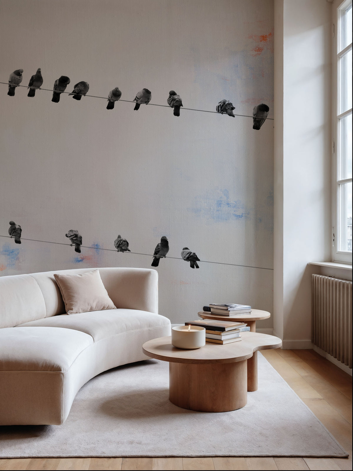 Birds on a Wire Mural Wallpaper - room preview 04