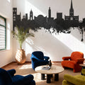 Norwich England Skyline Black & White Mural Wallpaper - room preview 04