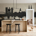 Zagreb Croatia Skyline Concrete Mural Wallpaper - room preview 04