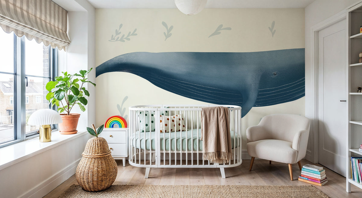 Ocean Life Whale Mural Wallpaper - room preview 04