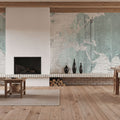 Old World Map Mint Gray Mural Wallpaper - room preview 04