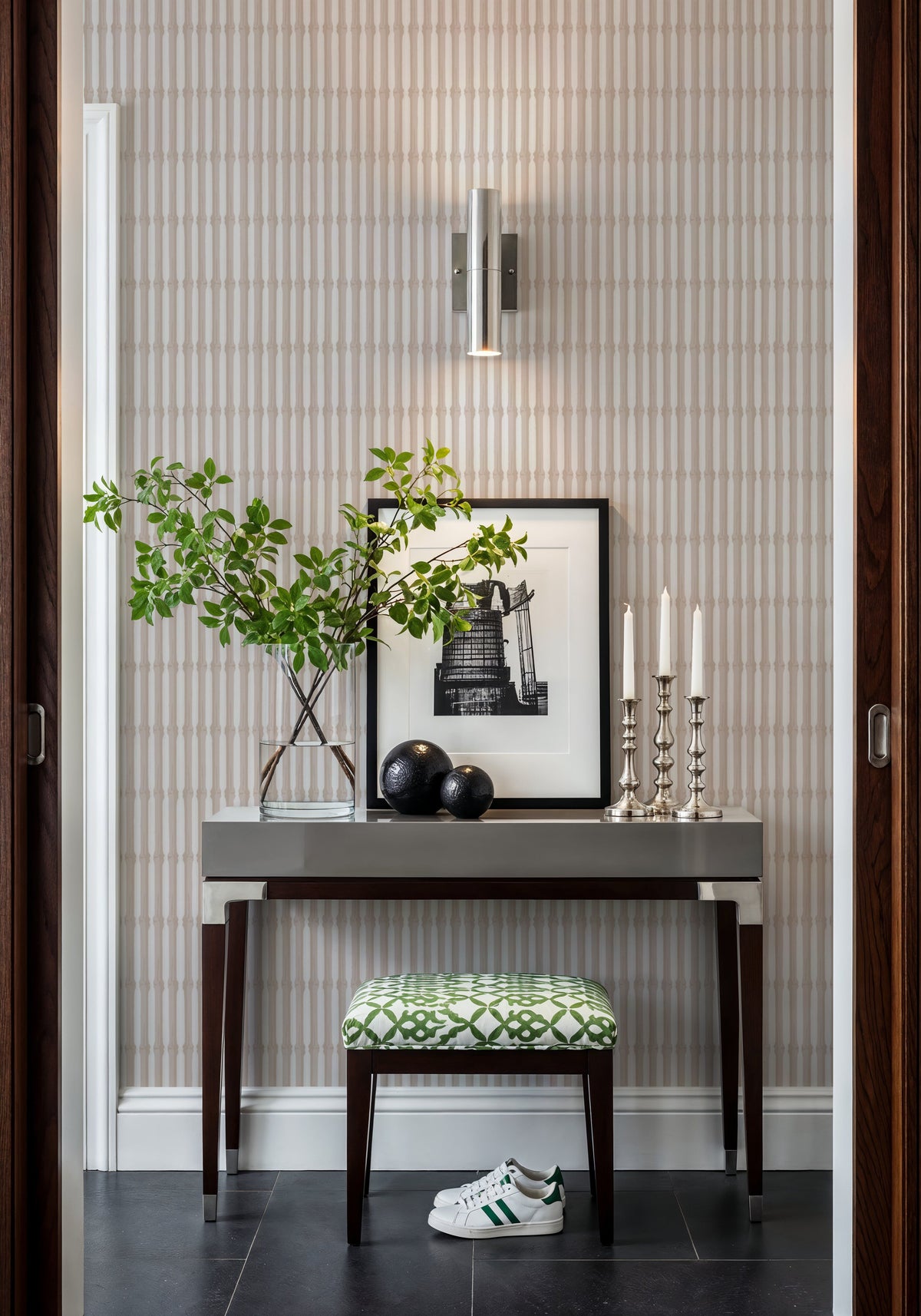 Bamboo Stripes, Sand Mural Wallpaper - room preview 04