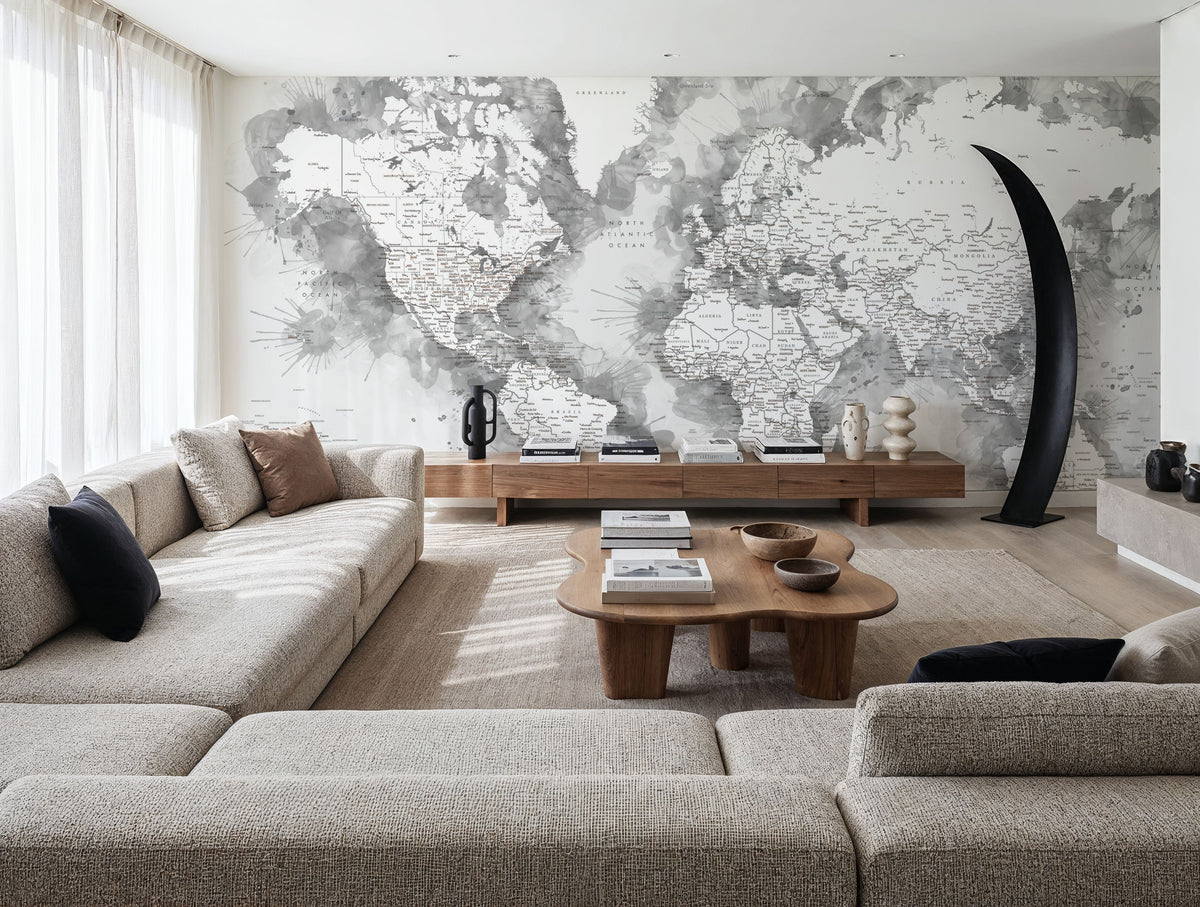 World Map Cities - Louiss Mural Wallpaper - room preview 04