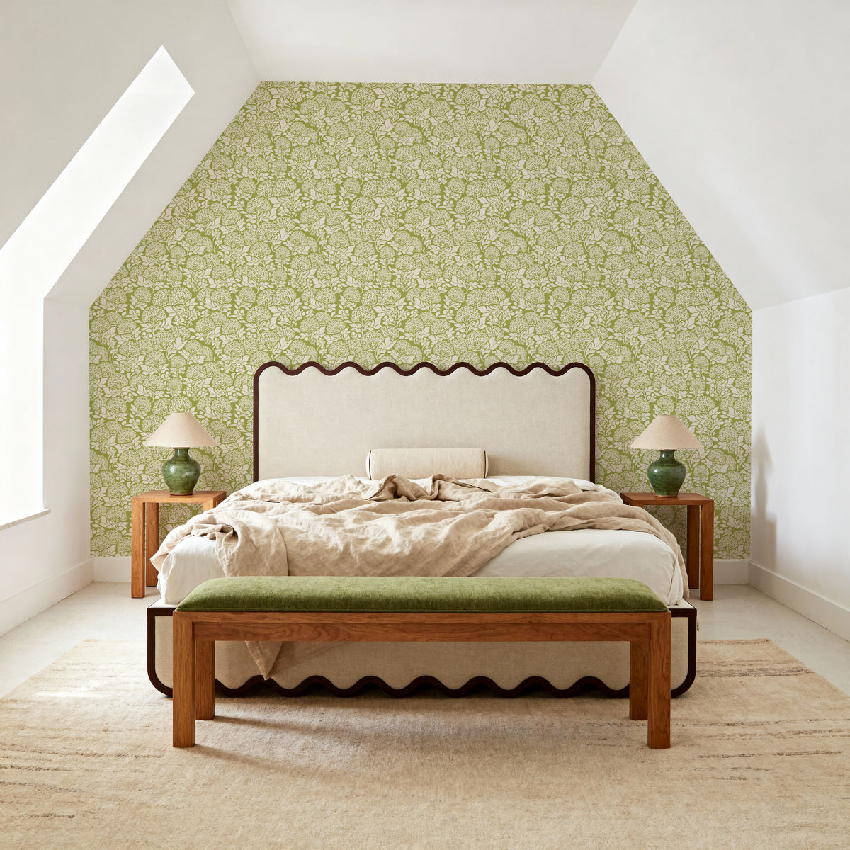 Hydrangea, Pistachio Mural Wallpaper - room preview 04