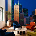 Cobalt Metropolis Mural Wallpaper - room preview 04