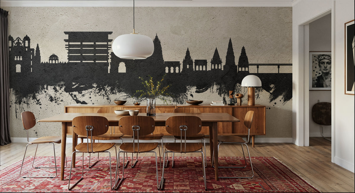 Pandharpur India Skyline Concrete Mural Wallpaper - room preview 04
