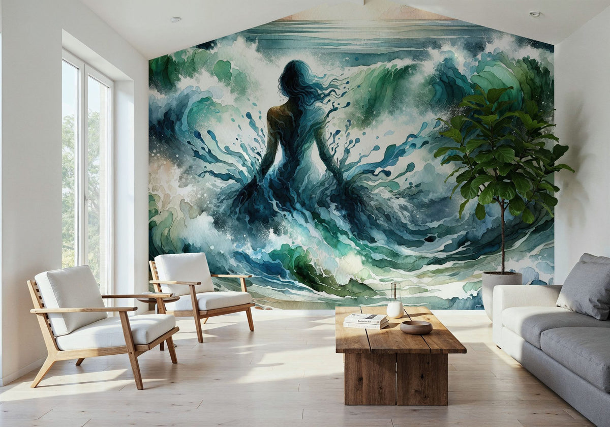 Ocean's Embrace Unfolding Mural Wallpaper - room preview 04