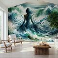 Ocean's Embrace Unfolding Mural Wallpaper - room preview 04