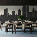 Winston-Salem North Carolina Skyline Concrete Mural Wallpaper - room preview 04
