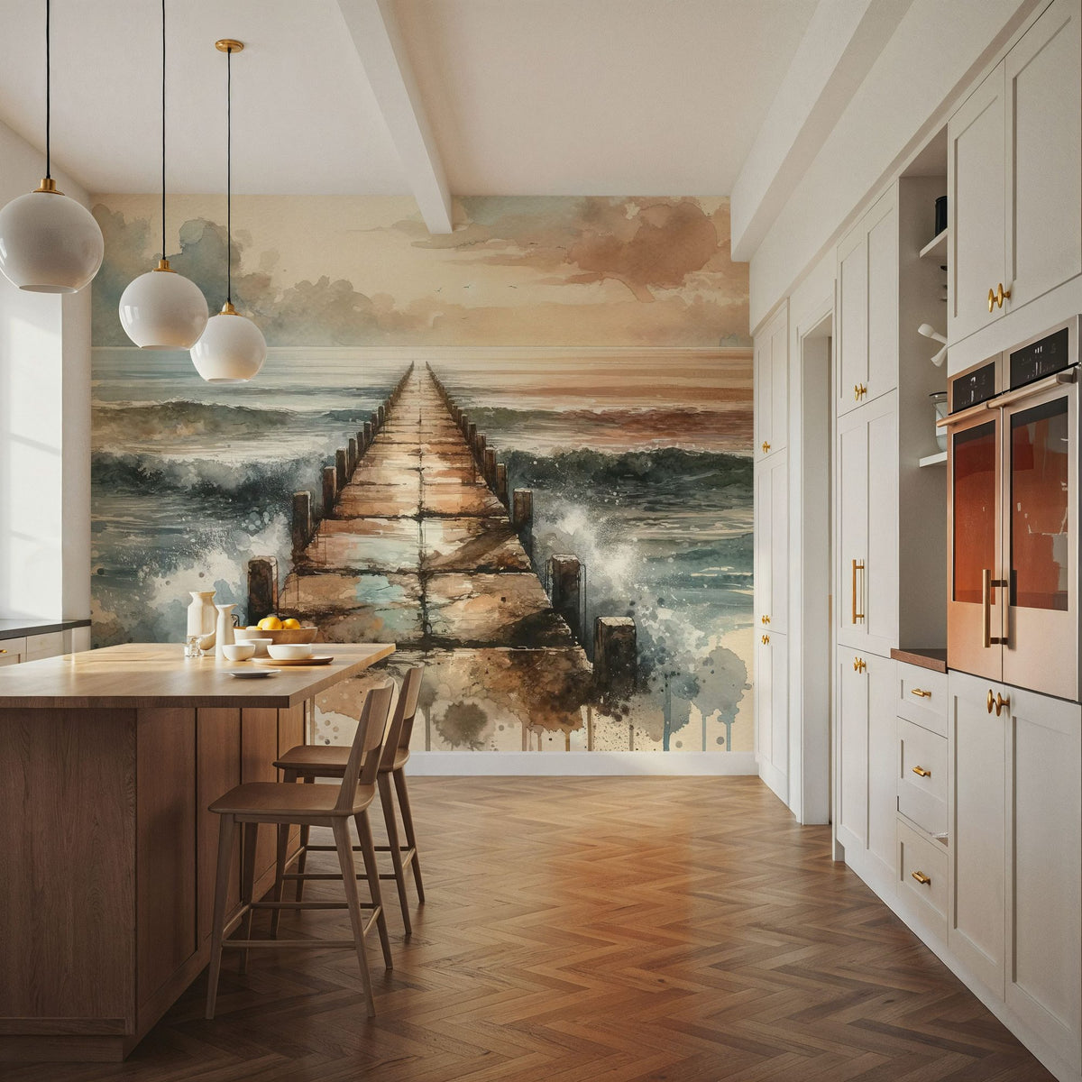Endless Pier Into the Horizon Mural Wallpaper - room preview 04