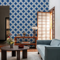 Seafood Shanty White on Blue I Mural Wallpaper - room preview 04