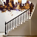 Milwaukee Wisconsin Skyline Purple & Gold Mural Wallpaper - room preview 04