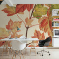 Fall Leaves II Muted Mural Wallpaper - room preview 04
