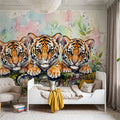 Tiger Cubs - Cute Baby Animals Series Mural Wallpaper - room preview 04