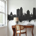 Saint Paul Minnesota Skyline Black & White Mural Wallpaper - room preview 04