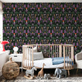 Autumn Forest Illustration, Purple Mural Wallpaper - room preview 04
