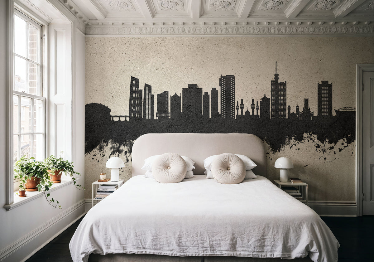 Lagos Nigeria Skyline Concrete Mural Wallpaper - room preview 04