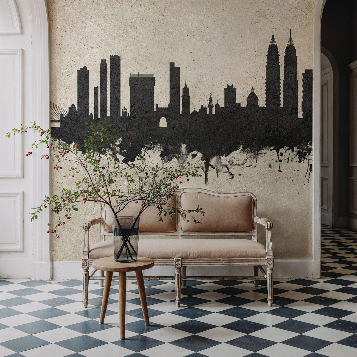 Mumbai Skyline India Bombay Concrete Mural Wallpaper - room preview 04