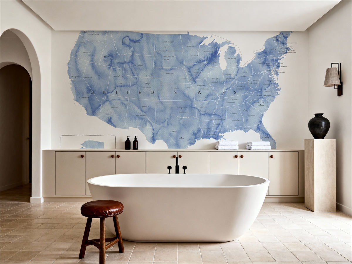 US State Map - Iria Mural Wallpaper - room preview 04